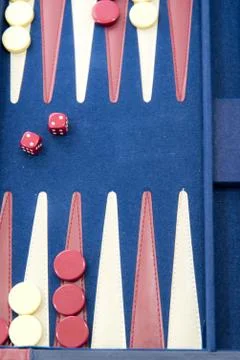 Board games - backgammon in play Stock Photos