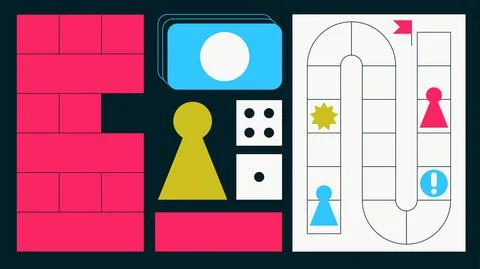 Board Games Flat Illustration Stock Illustration