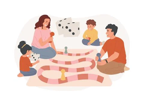 Board games isolated concept vector illustration. Stock Illustration