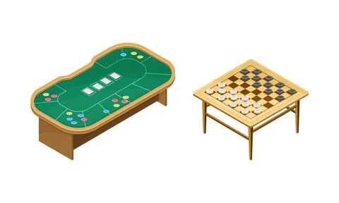 Board games set. Pocker and chessboard tables vector illustration Illustrazione stock