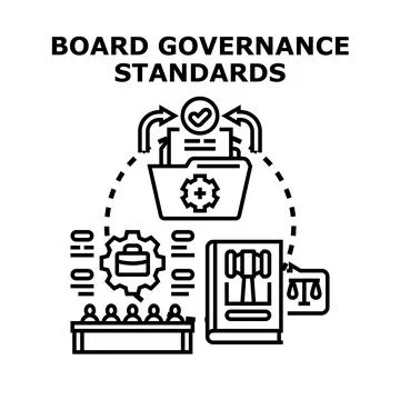 Board governance standards developing compliance and management principles Stockillustratie