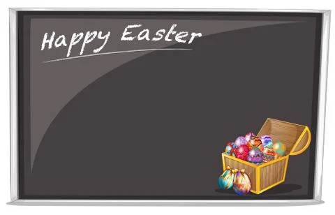 A board with a Happy Easter Greeting Stock Illustration