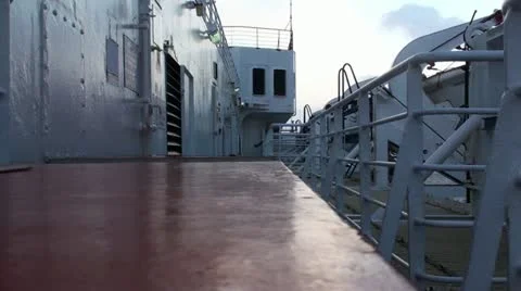On board with heavy wind 1 Stock Footage