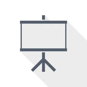 Board icon, school, education, presentation concept flat design vector illust Stock Illustration