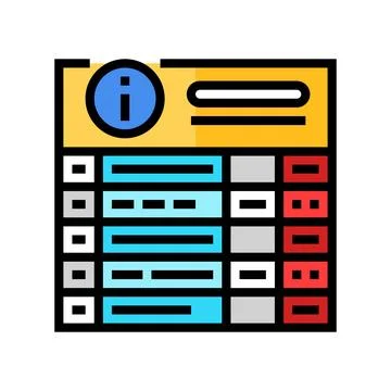 Board information color icon vector illustration 스톡 일러스트