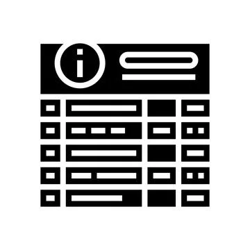 Board information glyph icon vector illustration 스톡 일러스트