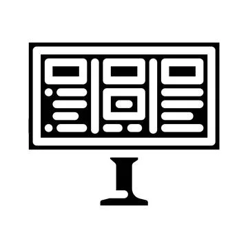 Board information glyph icon vector illustration 스톡 일러스트