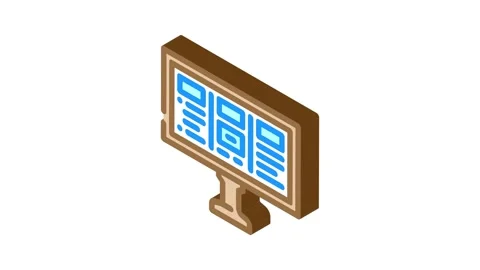 Board information isometric icon animation Stock Footage 327276162