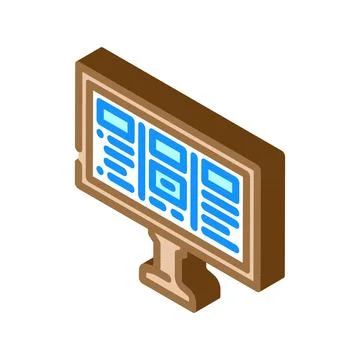 Board information isometric icon vector illustration 库存插图