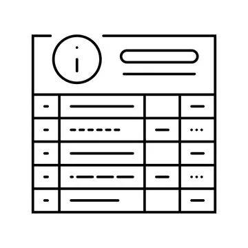 Board information line icon vector illustration 스톡 일러스트