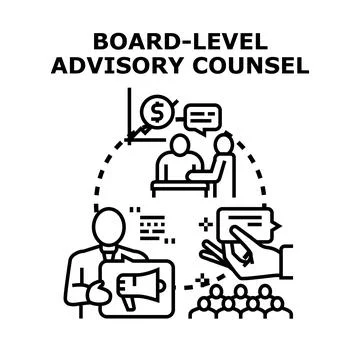 Board level advisory counsel providing business strategy Stock Illustration