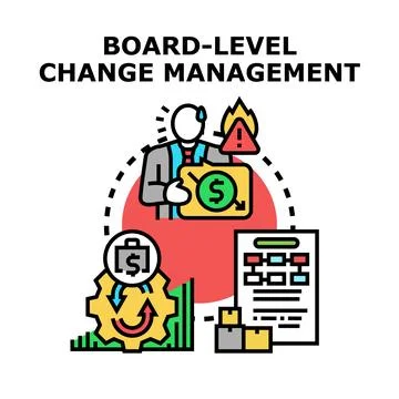 Board level change management concept illustration Ilustración de archivo