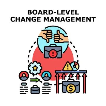 Board level change management decision making process Stock Illustration