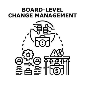 Board level change management decision making process Stock Illustration