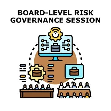 Board level risk governance session planning Stock Illustration
