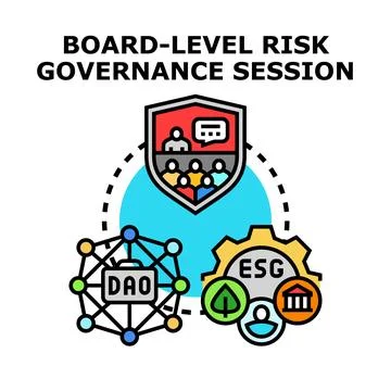 Board level risk governance session concept vector Illustrazione stock
