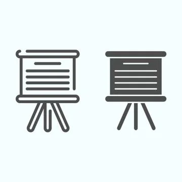 Board line and solid icon. Board to write information vector illustration Illustrazione stock