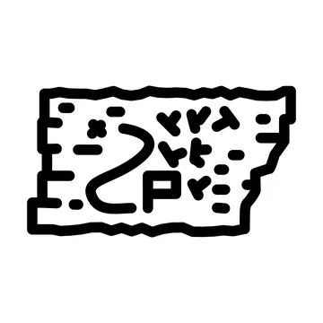 Board with map line icon vector illustration Stock Illustration