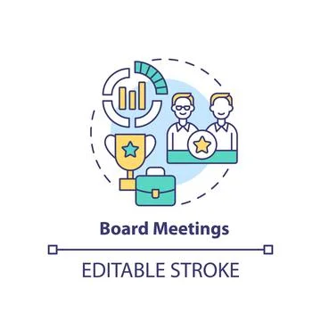 Board meetings concept icon Stock Illustration
