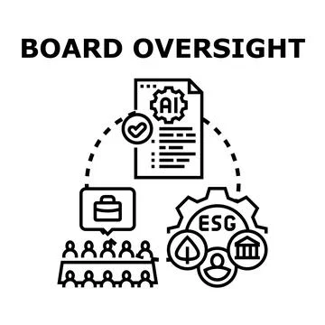 Board oversight managing artificial intelligence and esg strategy Stock Illustration