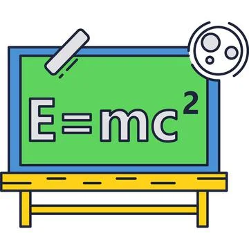 Board with physics formula icon science vector Stock Illustration
