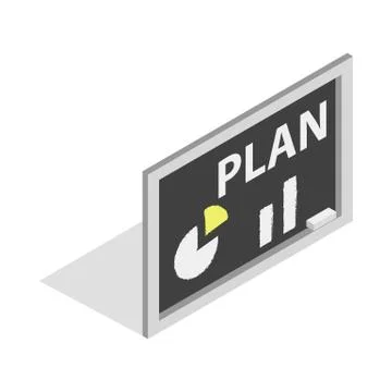 Board with plan icon, isometric 3d style Stock Illustration