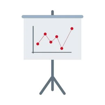 Board presentation graph office supply stationery work flat style icon 스톡 일러스트