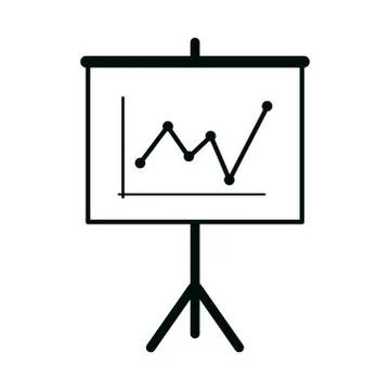Board presentation graph office supply stationery work linear style icon 스톡 일러스트