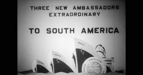 Board reading 'Three new ambassadors extraordinary' Stock Footage 43445566