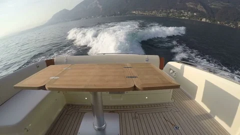 On board rear view of a boat Stock Footage 71004215
