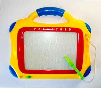 Board recording - children's toy , magnetic Board, place for text Stock Photos