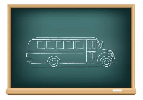 Board school bus side view Stock Illustration