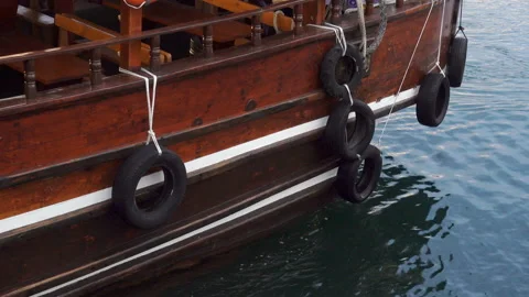Board of the ship mooring in 4K Stock Footage 153841682