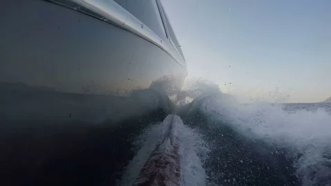 On board side view of a boat Stock Footage 69822361