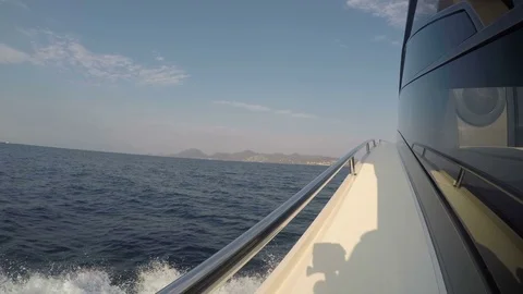 On board side view of boat navigating Stock Footage 71003640