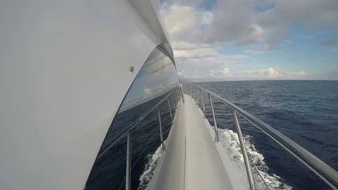On board side view of a yacht Stock Footage 71836230