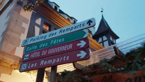 Board sign indicating different destination around Paris. Stock Footage 296550878