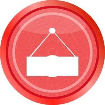 Board sign on web icon, button isolated on white Stock Illustration