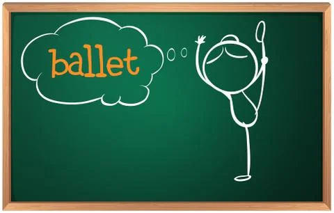 A board with a sketch of a ballet dancer Stock Illustration