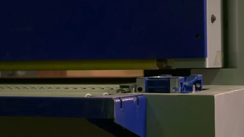 Board sliding out the polishing machine Stock Footage 70706301