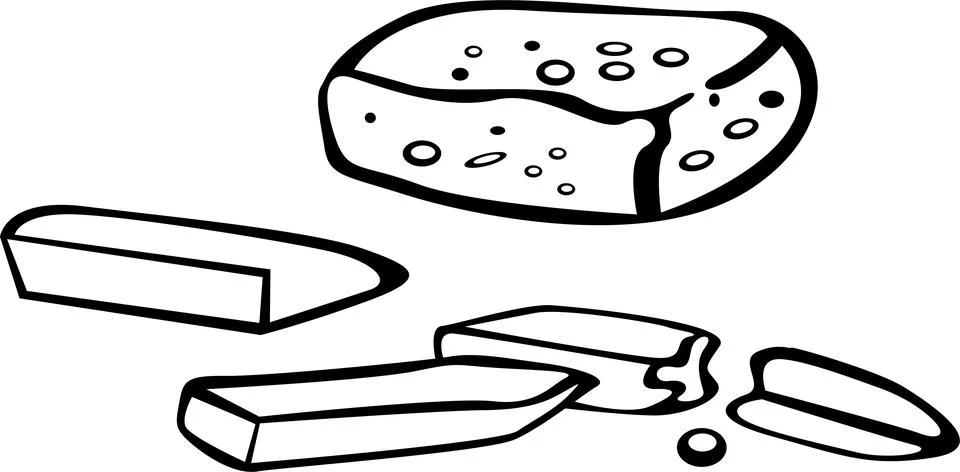 Board sponge. School chalk Stock Illustration