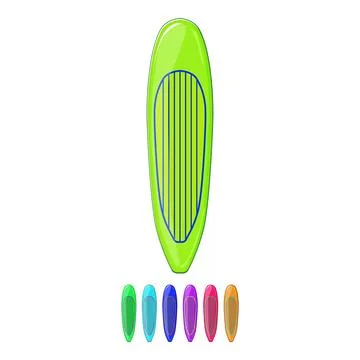 Board surfboard beach cartoon vector graphic Stock Illustration