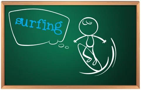 A board with a surfer 스톡 일러스트