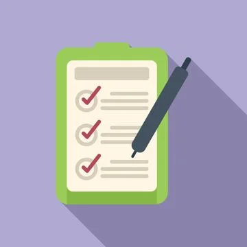 Board task schedule icon flat vector. Person event Illustrazione stock