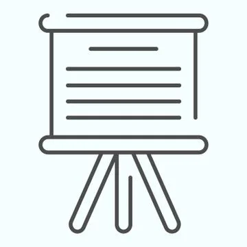 Board thin line icon. Board to write information vector illustration isolated on 스톡 일러스트