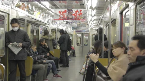 On Board a Train in Japan Stock Footage 52668842