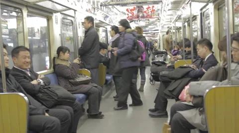On Board a Train in Japan Stock Footage 52668959