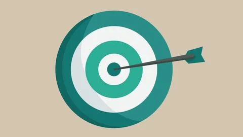 A board used for throwing targets, arrows are stuck in the dartboard Stock Illustration