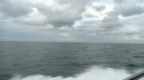 On board view of boat navigating on choppy sea Stock Footage 56280942