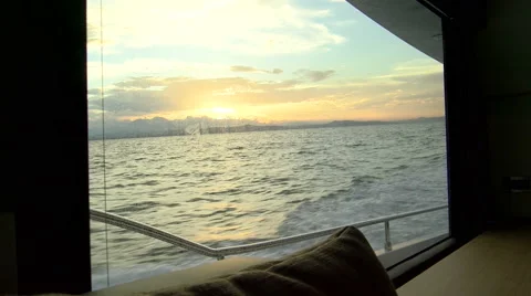 On board view of boat navigating on choppy sea Stock Footage 67570118